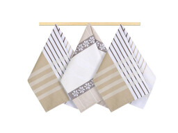 Kuchyňská utěrka 50x70cm proužek béžový, hnědý, bílý